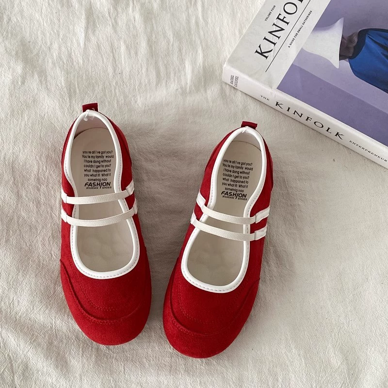 Женские туфли с неглубоким носком в балетном стиле, лето 2025, новый стиль, повседневная женская обувь без шнуровки, дышащая легкая спортивная обувь в корейском стиле