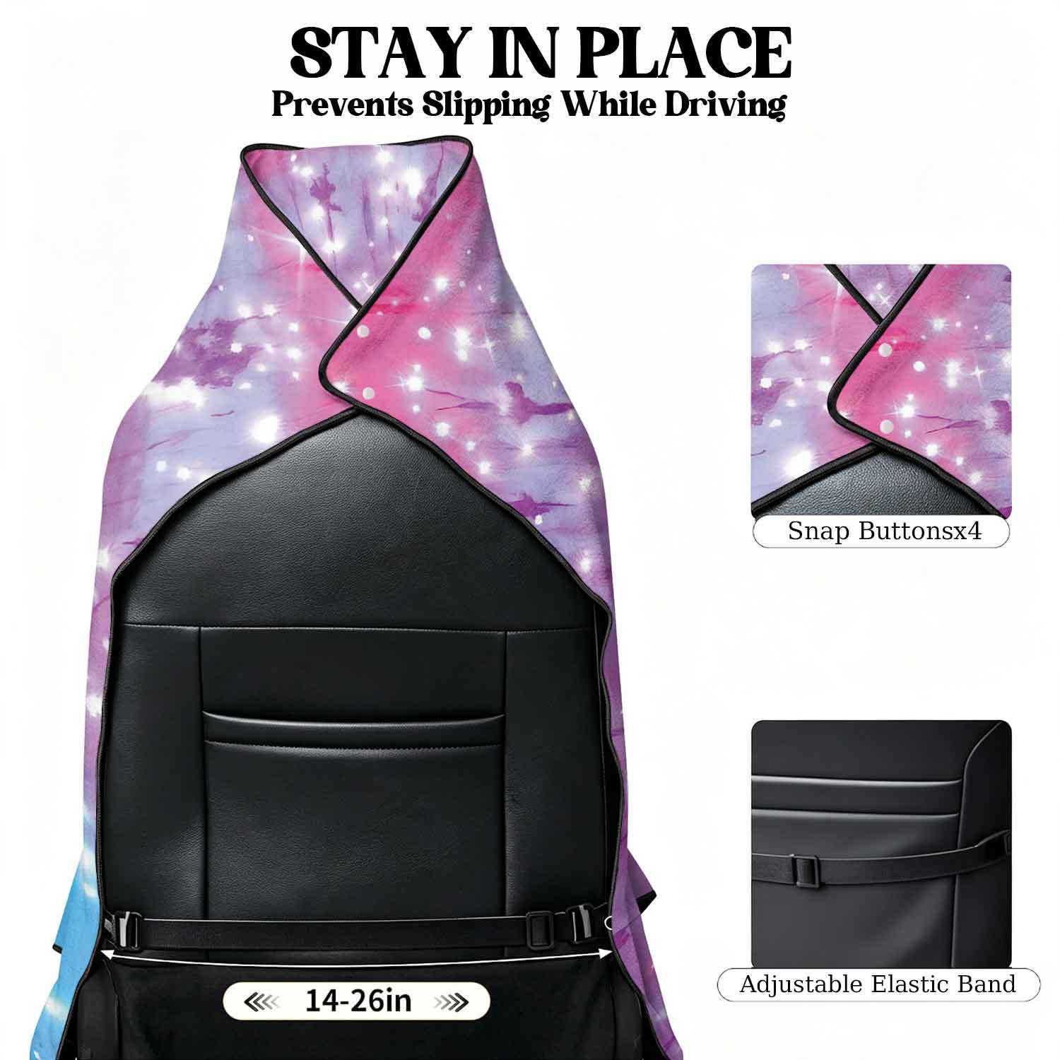 Printed bath towel and car seat cover 2-in-1, ultra-fine fiber outdoor beach and car dual-use universal seat cushion