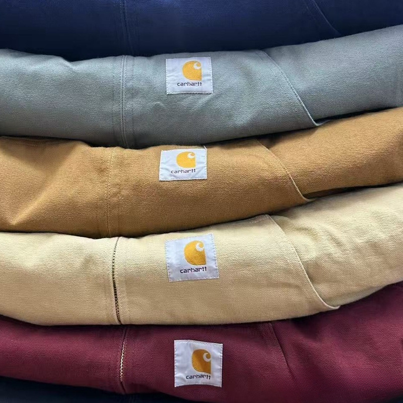 In Stock: Carhartt Washed Workwear Cotton Jacket Wholesale, Black, Coffee Color, Dark Blue, Washed Gray