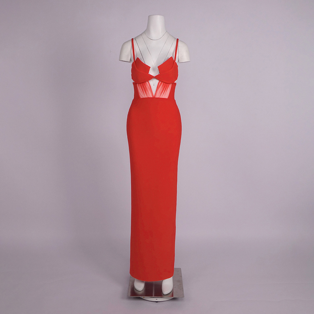 Women's Clothing Black Knitted Bandage Dress For Women Cross Strap Slim Fit Suitable For Commute Dates And Banquets_ecoleips.com