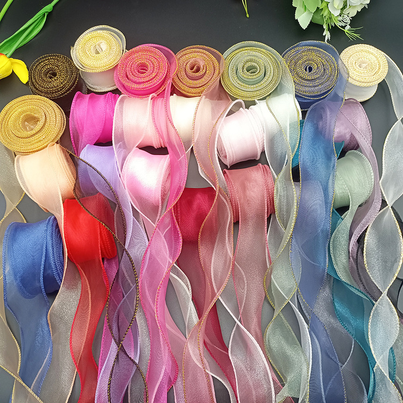 A postage 4cm * 10 yards three yarn flower packaging ribbon gift clothing headdress bow decorative ribbon A postage 4cm * 10 yards three yarn flower packaging ribbon gift clothing headdress bow decorative ribbon