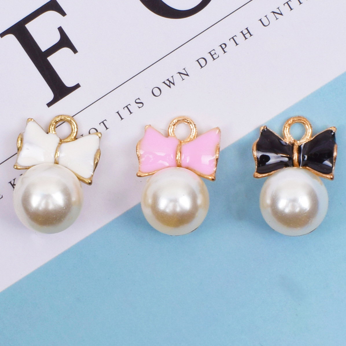 10 Pcs/package Simple Style Bow Knot Alloy Enamel Inlay Jewelry Accessories display picture 5