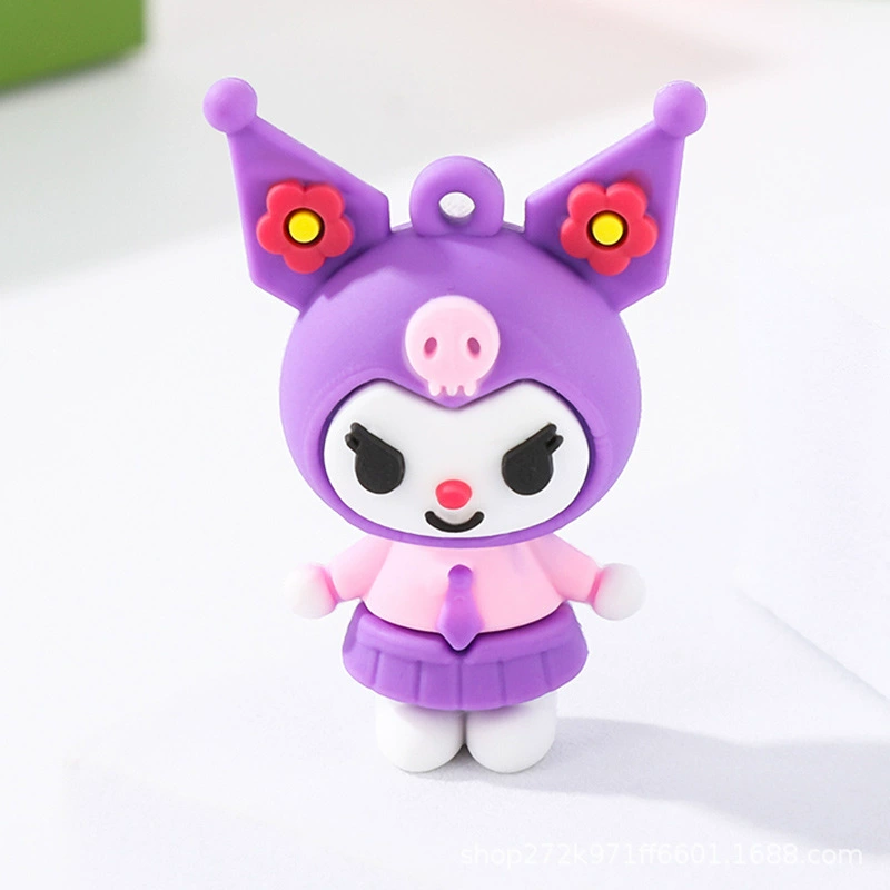 Ключница (Sanrio) кулон из силикона Kuromi, милый рождественский талисман, 3 × 1 × 4 см, assorted
