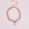 Summer beach brand ankle bracelet, acrylic metal chain, European style, simple and elegant design