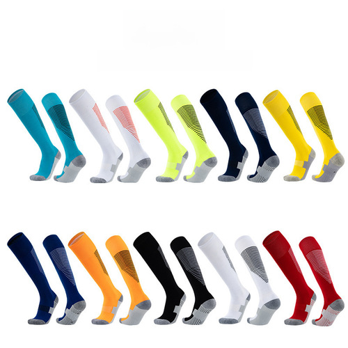 Professional Football Socks for Adult Men and Women, Knee-Length, Non-Slip, Shock-Absorbing, Over-the-Knee, for Children's Training, Bulk Wholesale