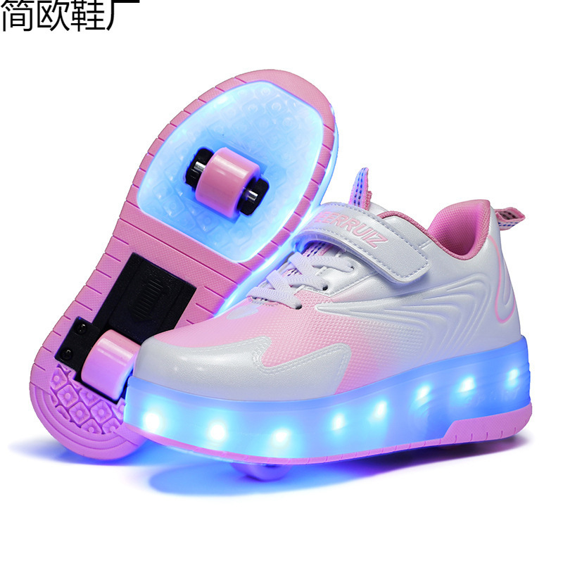 Cross-Border Dropshipping Children's Heelys Shoes with Lights for Boys and Girls, Students and Adults, Heelys Shoes with Wheels