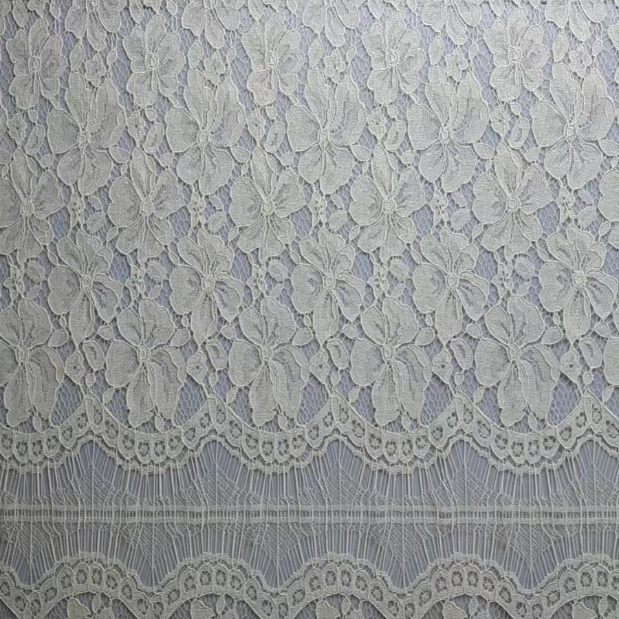 蕾丝睫毛面料 五叶花卷布镂空网布料睫毛锦棉股线165CM连续无限长