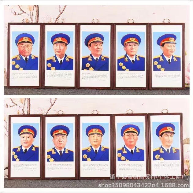 批发瓷板画十大元帅十大将军人物画像红色经典瓷板画红色海报瓷画