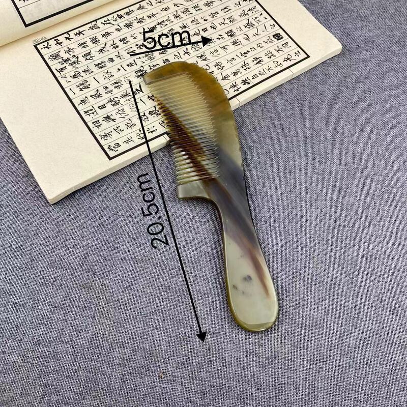 天然牛角コームアート手彫りコーム細かい歯の滑らかなヘアコームマッサージコーム大ロング 20cm|undefined