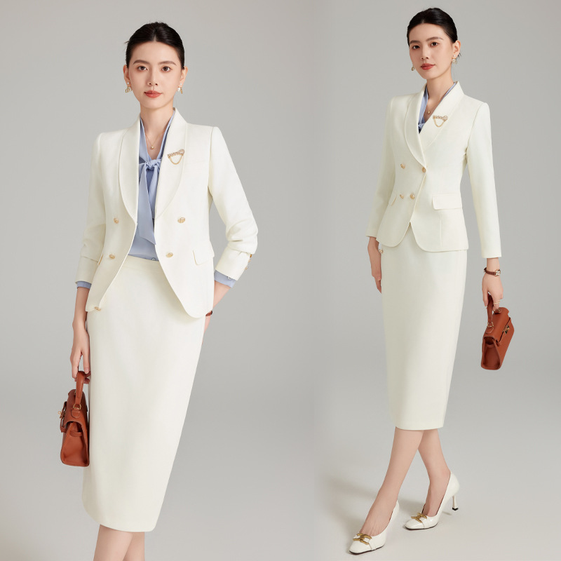 Pink Suit suit Women's Dress Business Wear Temperament Goddess Fan Suit Dress Sales Department Work Clothes navy blue