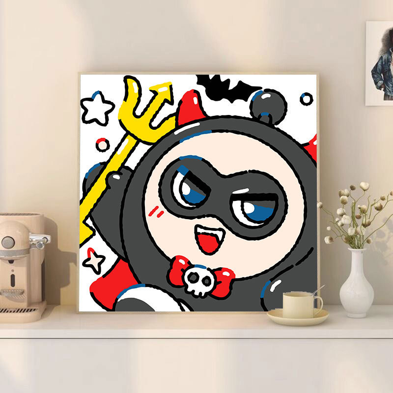 漫画 Q バージョンエッグマンパーティーシリーズ DIY デジタル油絵子供の手作り着色油絵装飾品卸売|undefined