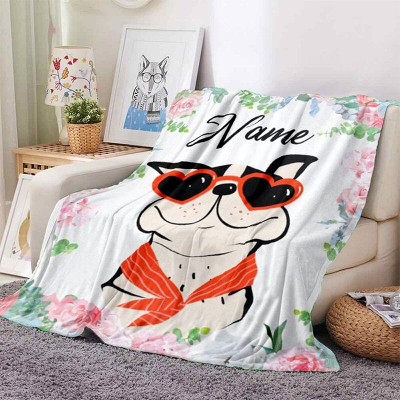 フランネルブランケット DIY 名前動物犬プリントスローブランケットキャラクター旅行ポータブルキルトクロスボーダー工場卸売|undefined