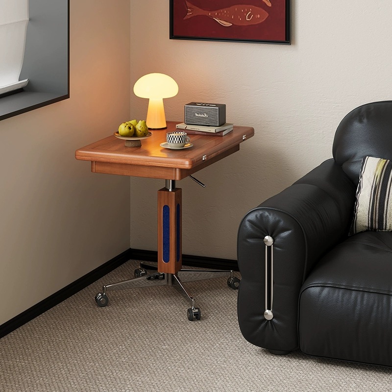Mesa de centro elevadora de madera maciza, sofá móvil multifuncional, mesa de mesa plegable, mesa de comedor, mesa de almacenamiento lateral de cama de doble uso