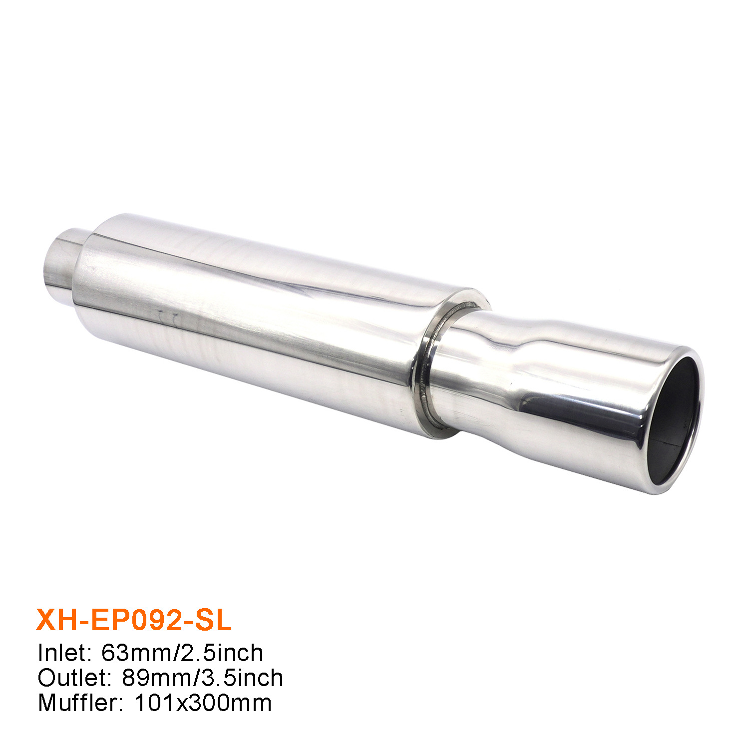 Modificación del coche tubo de escape tambor de cola de acero inoxidable tambor redondo tambor de sonido fila recta Universal con Garganta de cola chapado azul para hornear Azul Plata