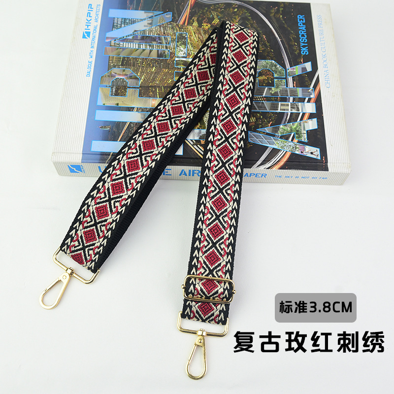 刺繍入りレディースバッグショルダーストラップクロスボディバッグストラップ調節可能なパーソナライズされたエスニックスタイルレトロ幅広ヨーロッパとアメリカのジャカードファッション交換|undefined