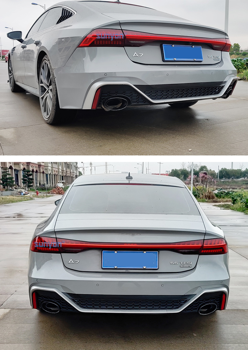 09-24 A7 modified RS7 large surround upgrade S7 front and rear bumper side skirt tail lip tremella for Audi A7 wholesale