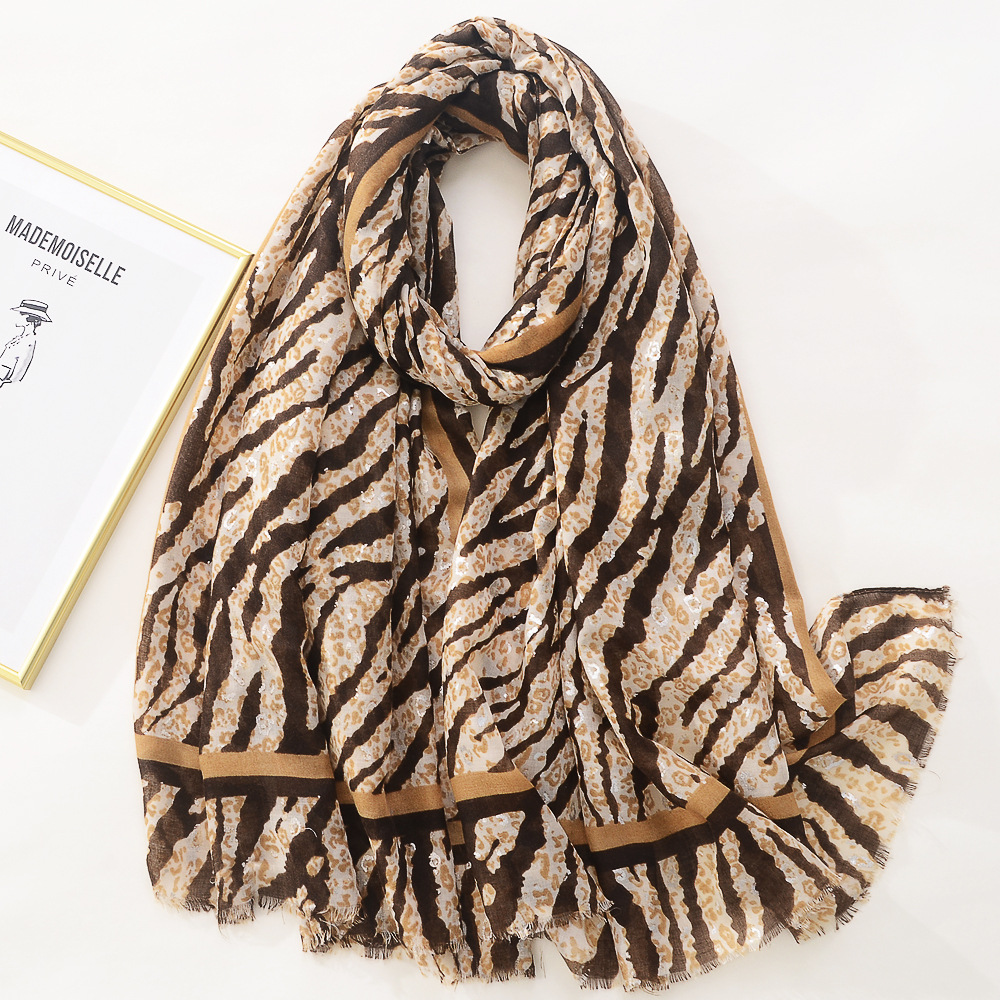 El comercio exterior de exportación animal patrón bronceado algodón y lino siente bufanda de seda personalidad de la moda bronceado decoración bufanda grande Toalla de playa para las mujeres