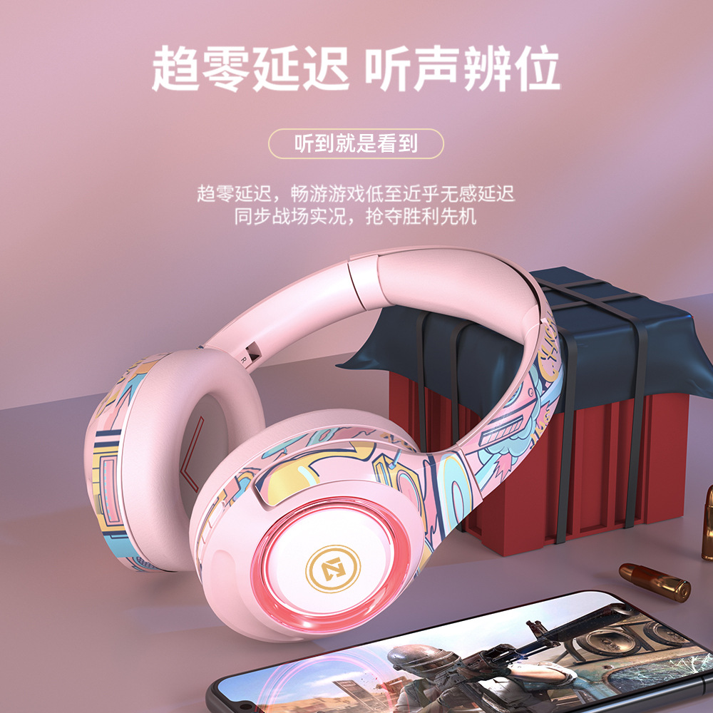 EL-A2 國(guó)潮無線藍(lán)牙耳機(jī)頭戴式電腦游戲電競(jìng)隔音耳麥跨境一件代發(fā)