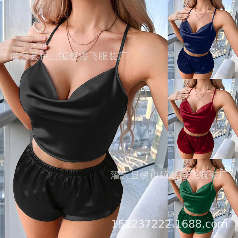 2022 Hot Amazon New Underwear European and American Sexy Underwear Sexy Hollow Home Pajamas Factory Direct Sales