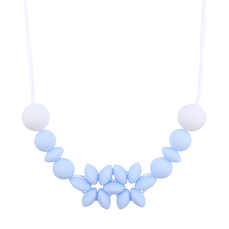 Suministros de bebé collar de flores de dibujos animados bebé creativo cuentas de silicona mordedura molar COLLAR COLGANTE hecho a mano