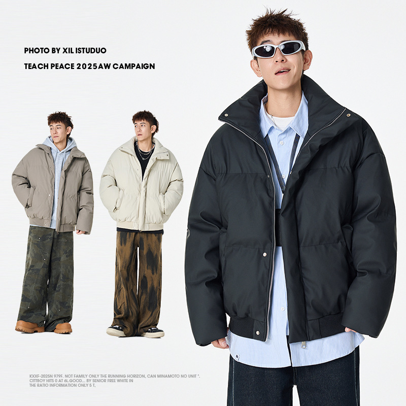 Cross-Border Foreign Trade Aliexpress Amazon Men's Winter Cotton Jacket Men's Stand-Up Collar Short Coat Youth Winter High-End Style Cross-Border Foreign Trade Aliexpress Amazon Men's Winter Cotton Jacket Men's Stand-Up Collar Short Coat Youth Winter High-End Style