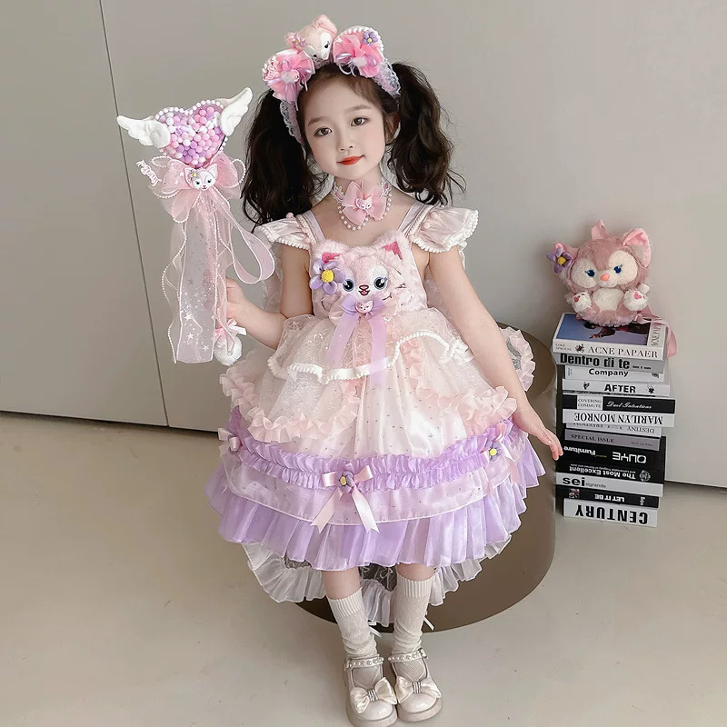 Летнее платье, маленький костюм принцессы, стиль Lolita, подарок на день рождения