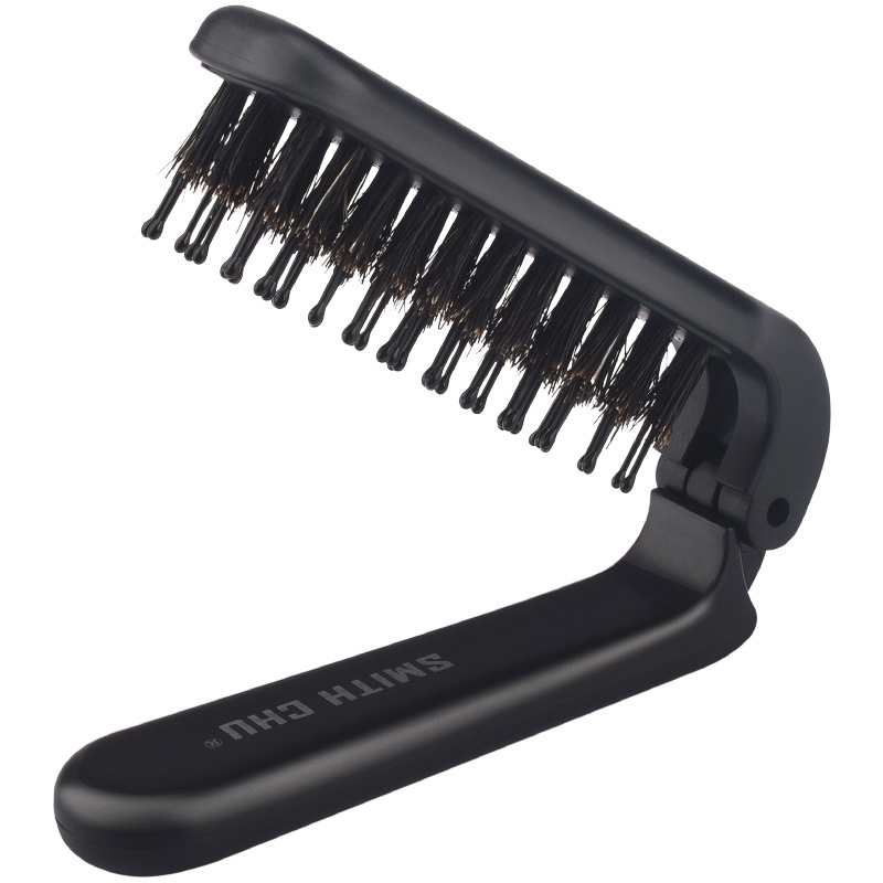 Peigne de massage pliable et portable en poils de sanglier duveteux, antistatique, en stock, pour hommes. Brosse plate._voghion.com