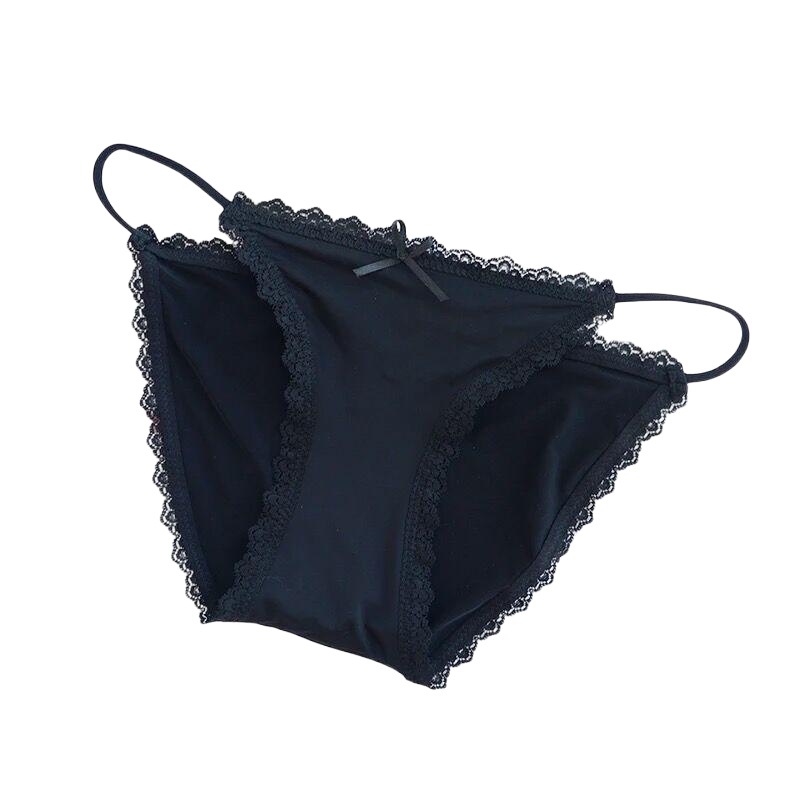 Braguitas de encaje para mujer con entrepierna de algodón puro, tirantes finos de seda helada, cintura baja, bragas finas transpirables sin costuras para mujer joven con entrepierna de algodón puro.