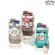 New punk double drink plastic cup children student cute cartoon water Cup portable straw Cup Sanrio kt Cup