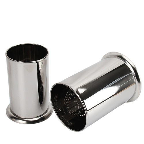 Stainless steel drain storage bucket thickened chopstick tube chopstick cage kitchen tableware spoon storage tube milk tea shop straw bucket