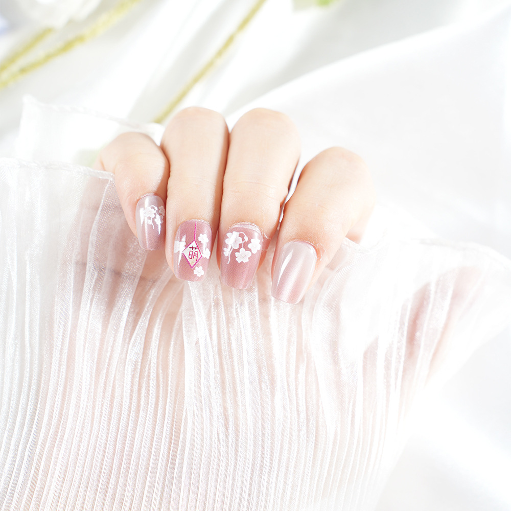 New Cross-Border Ins Style Nail Art Stickers Cute Flowers and Animals Pink Nail Art Stickers Whitening Nail Art Stickers