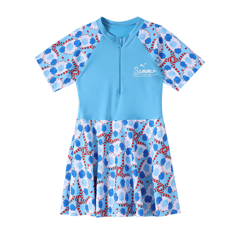 Children's fresh quick dry swimwear, for teenagers, floral print 5