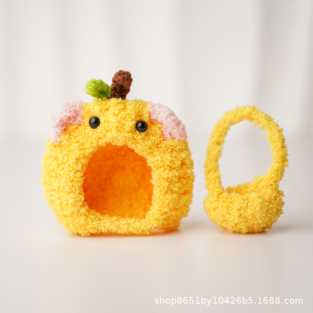 Pineapple hood + small yellow velvet bag