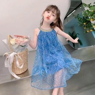 Girls Dress Summer Dress 2025 New Little Girl Fashionable Princess Dress Children's Dress Baby Girl Mesh Dress A-Line