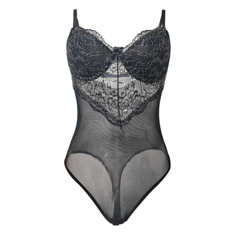 Nuevo V-cuello pecho-halagador encaje malla transparente cintura-apretado belleza espalda moda Venta caliente cuerpo conformación sexy Mono para mujeres