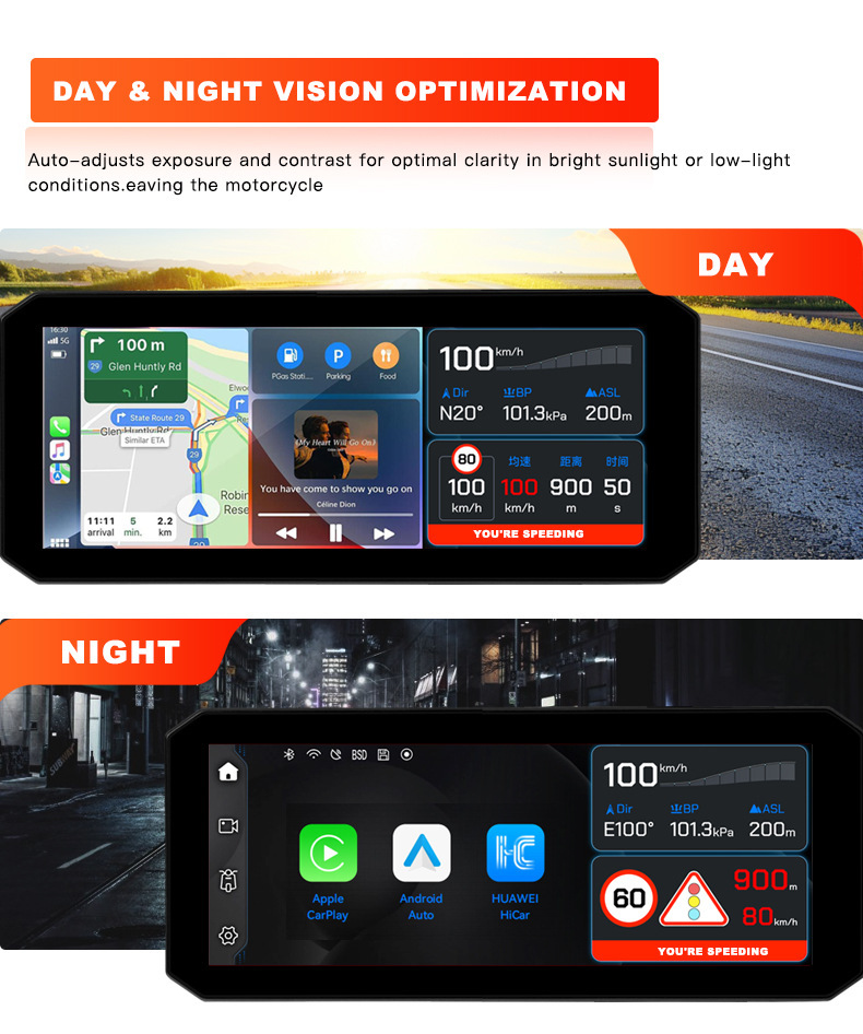 Cross-Border Millimeter Wave Radar Blind Spot Monitoring Motorcycle Recorder Front and Rear Dual Recording Motorcycle Vehicle