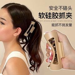 发夹软硅胶安全鲨鱼夹发卡柔软防撞保护后脑防摔抓夹发饰发根柔韧