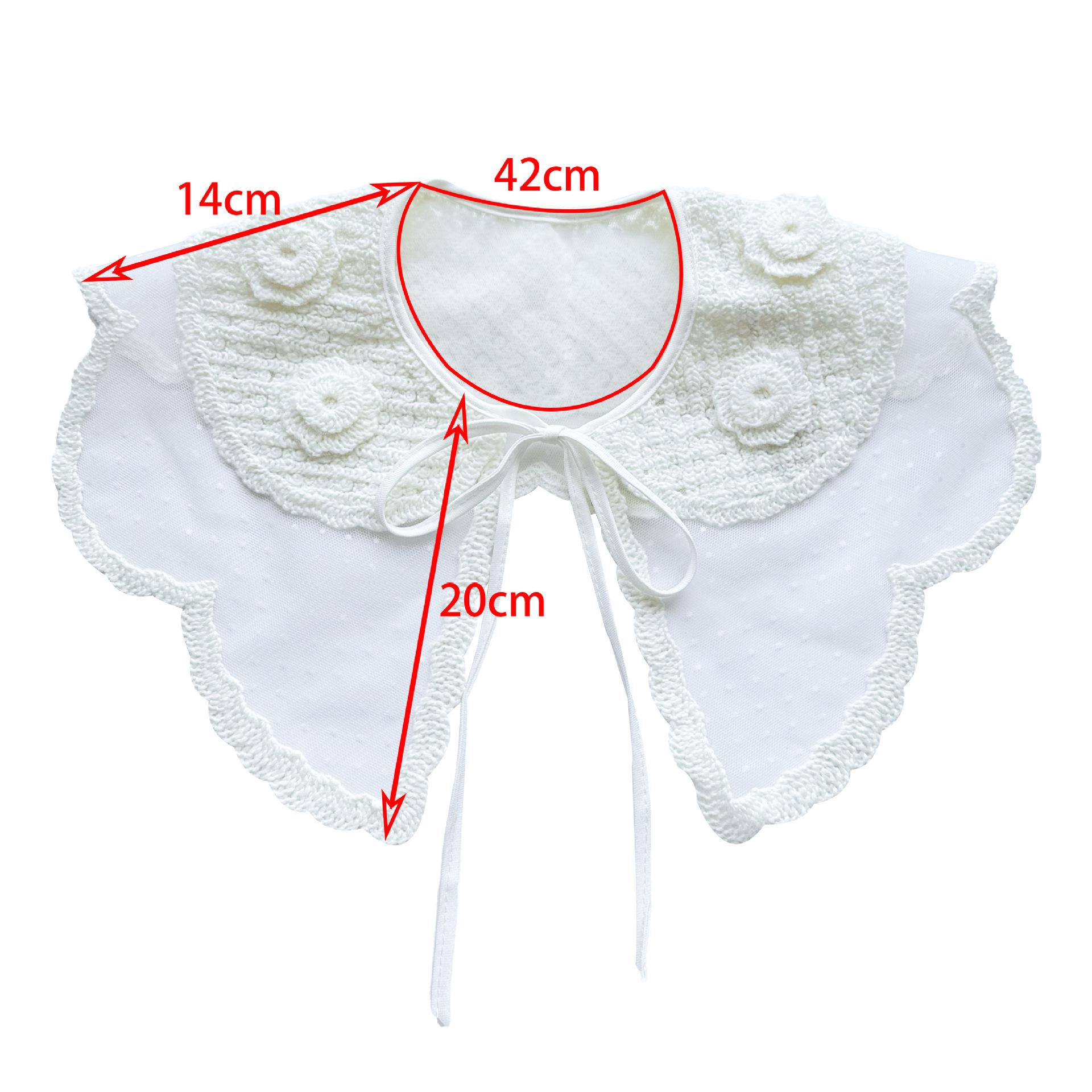 Transfronterizo para bordados de doble capa de algodón blanco, nuevos cuatro estaciones para niños con falda decorada con collar falso