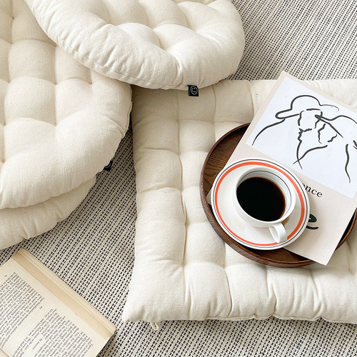 Japanese futon beautiful butt cushion thickened fabric round balcony bay window tatami solid color window sill floor meditation cushion