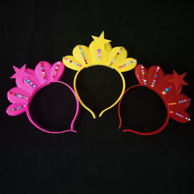 Amazon comercio exterior concierto brillo animador cabello tocado de cuerno de buey para niños corpos de cabello jardín de infantes