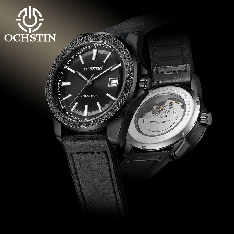 Brand New Fully Automatic Mechanical Watch Sports Black Warrior Watch Live Broadcast Hot Selling Rubber Leather Mechanical Men's Watch Wholesale