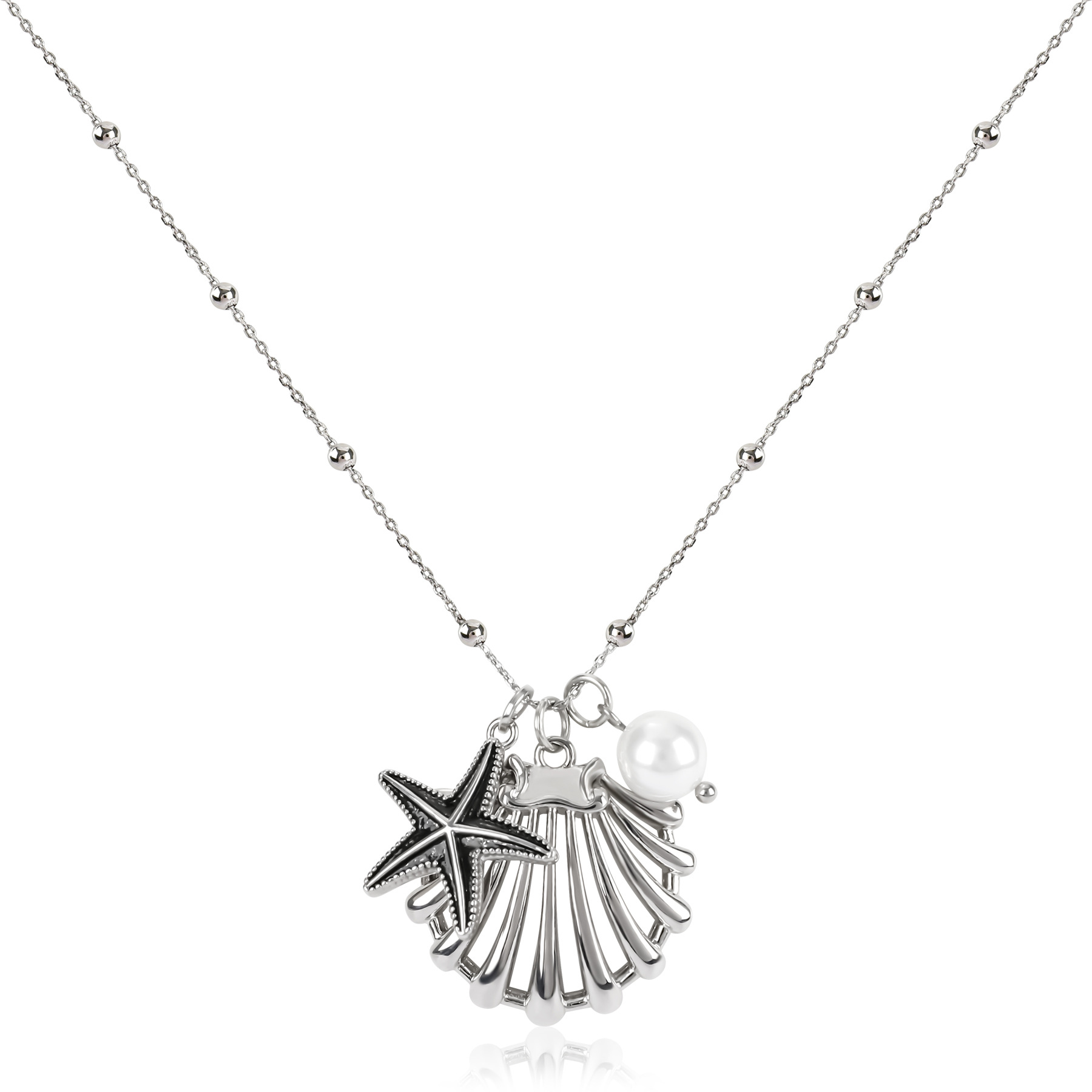 Starfish Shell Beach Copper Pendant Necklace Plating Lobster Trigger Clasp Closure display picture 1