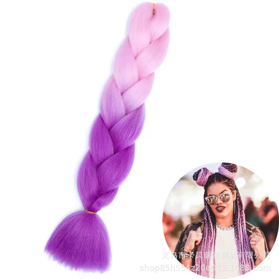 Xuchang pelucas al por mayor seda de alta temperatura teñido africano gran trenza jumbobraid fibra química colorida trenza sucia venta caliente