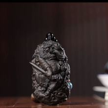 沉香达拉原木立体雕刻新款钟馗抓五鬼车载家居镇宅手把件挂件