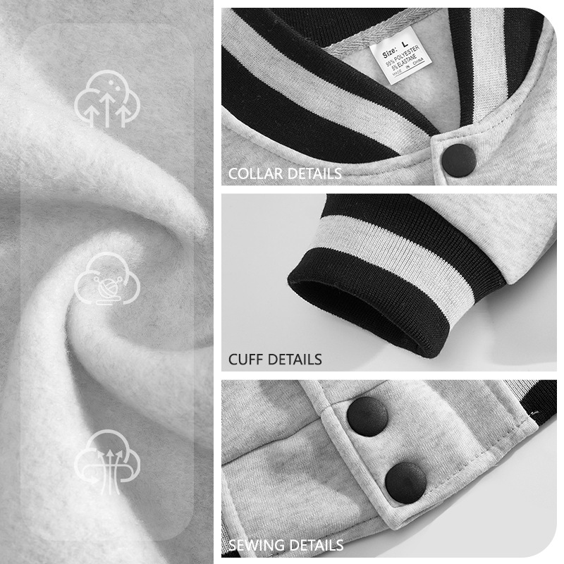 Europa y los Estados Unidos transfronterizos Amazon ventas calientes deportes ociosos de alta calle con cardiganas de veludo empalmadas de cuello de vuelo chaqueta de béisbol para hombres