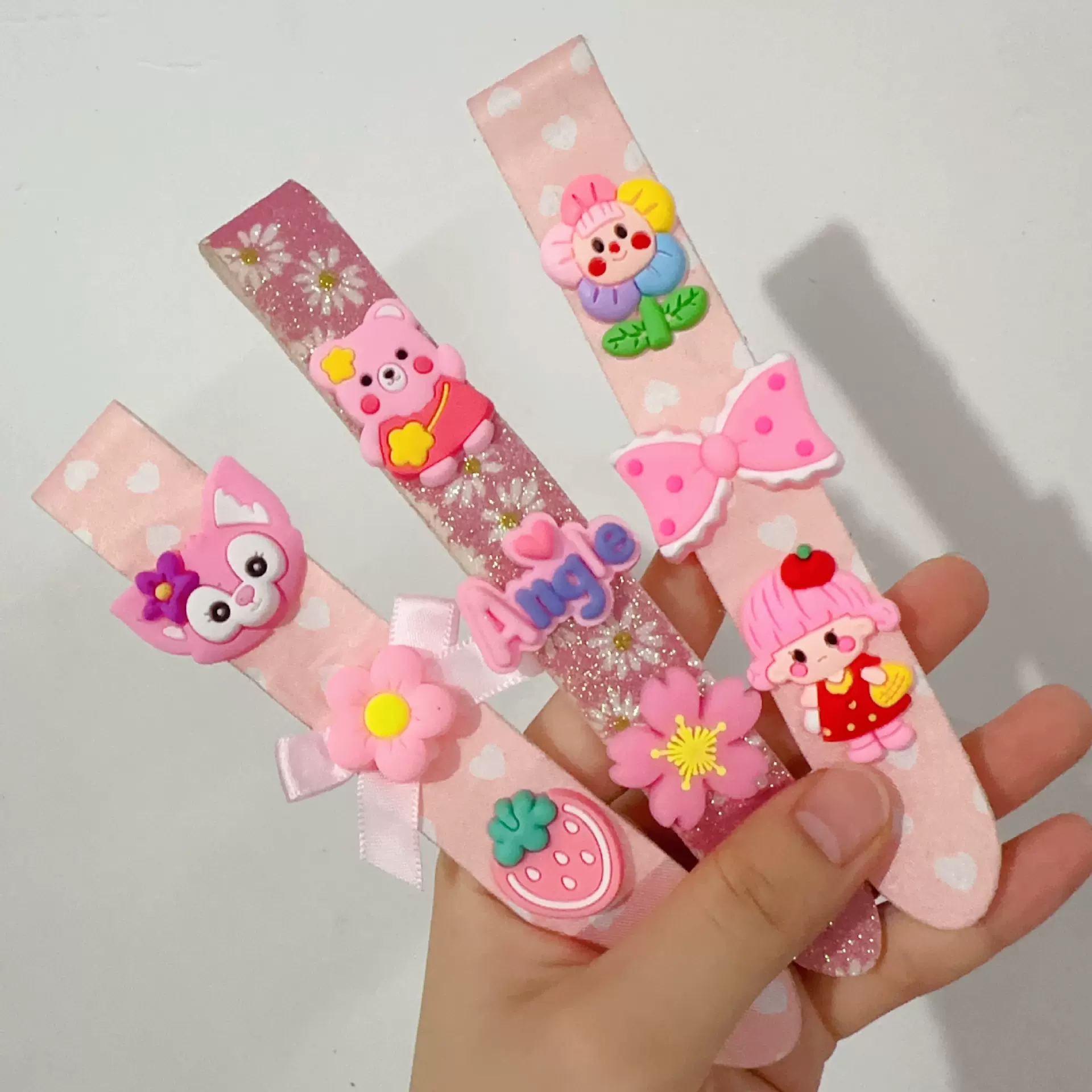 夏季儿童魔术贴发箍女童粘碎发神器发带小女孩头箍长款刘海贴发帖