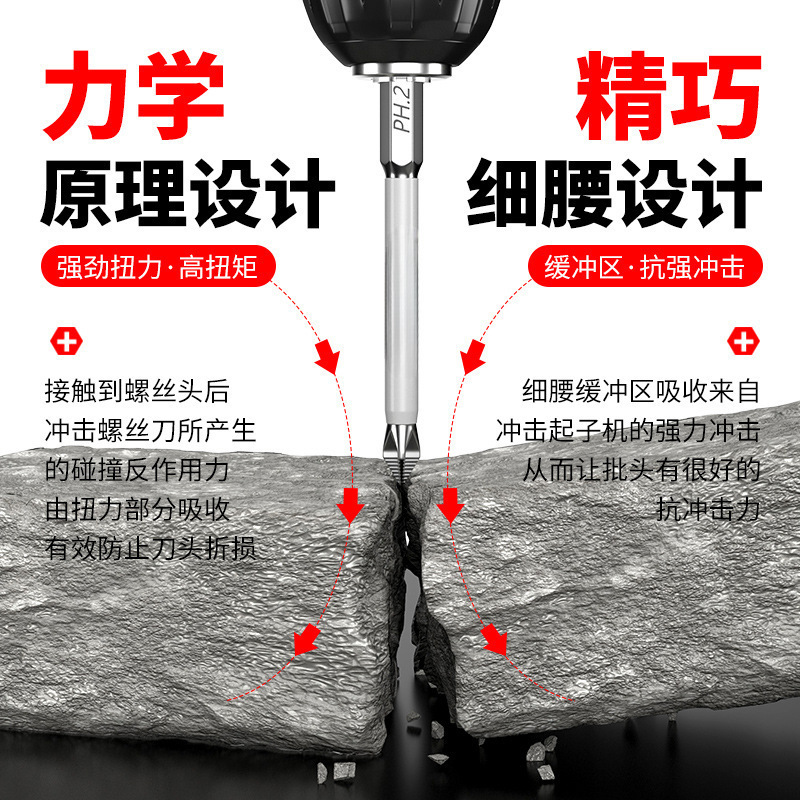高品質ビットクロス滑り止め強力磁気リング高硬度電動ドライバーツール六角セット電動ドライバー|undefined