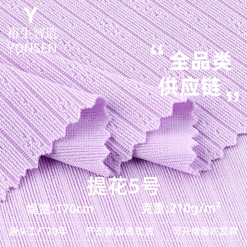 提花5号面料 210g涤氨弹力春夏肌理感女装童装连衣裙针织面料