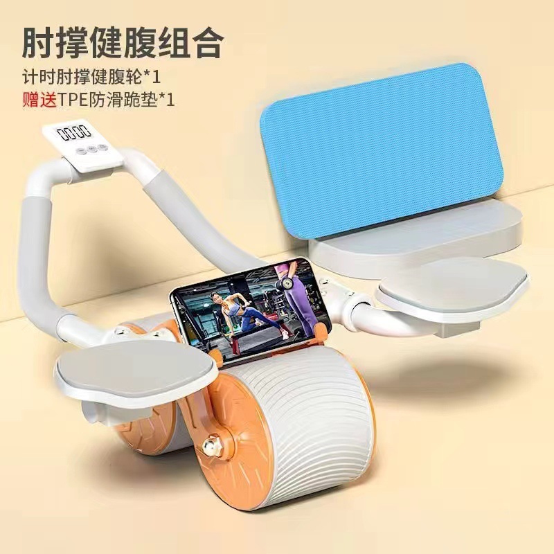 타이머가 있는 이중 휠 복부 휠 [주황색]