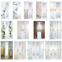 家用铁皮衣柜印花推拉门金属收纳柜阳台钢制储物柜子卧室儿童衣柜